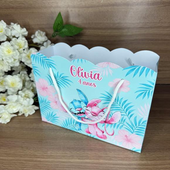 Sacola Nuvem Personalizada Stitch e Angel