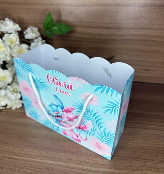 Sacola Nuvem Personalizada Stitch e Angel