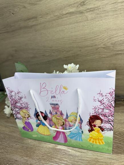 Sacola Personalizada 20x15x7 cm as Princesas Cute