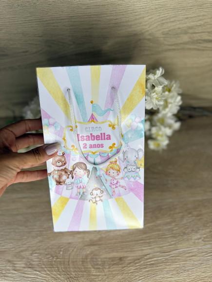 Sacola Personalizada 22x13 Circo Rosa