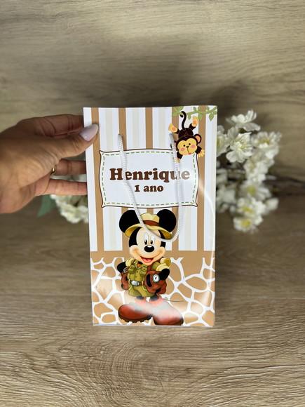 Sacola Personalizada 22x13 Mickey Safari