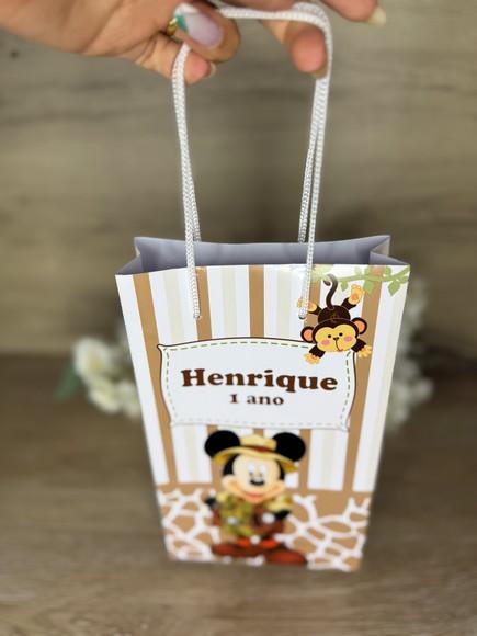 Sacola Personalizada 22x13 Mickey Safari