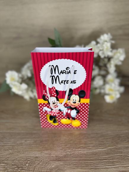 Sacolinha Personalizada 17x10 Mickey e Minnie