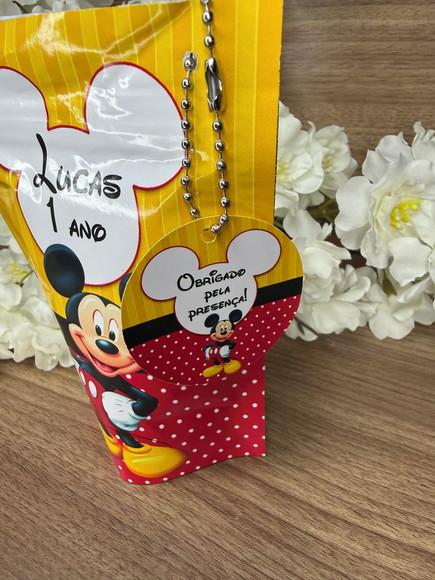 Saquinho Zip Lock Personalizado Mickey com Tag 15x10