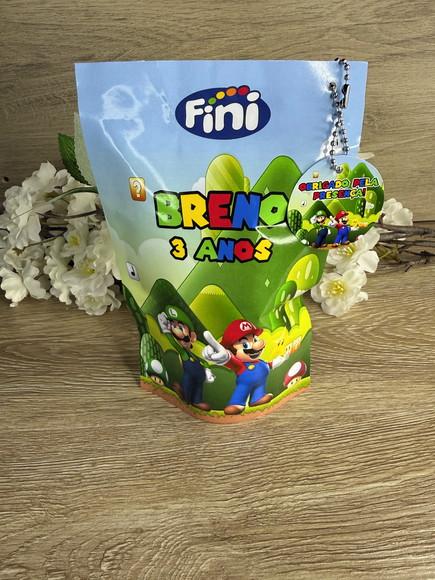 Saquinho Zip Lock Personalizado Super Mário com Tag 19x12