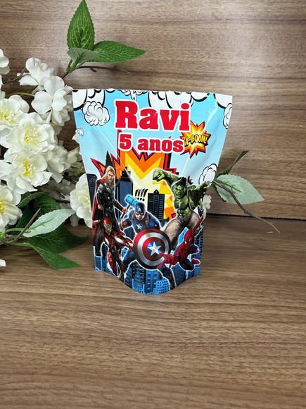 Saquinho Zip Lock Personalizado Vingadores 15x10