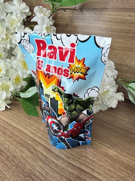 Saquinho Zip Lock Personalizado Vingadores 15x10