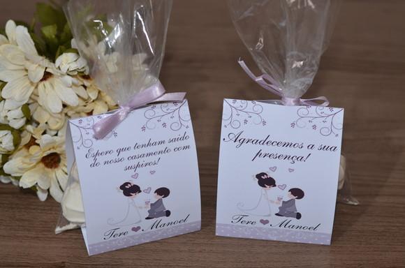 Tag com Embalagem para Suspiros Casamento