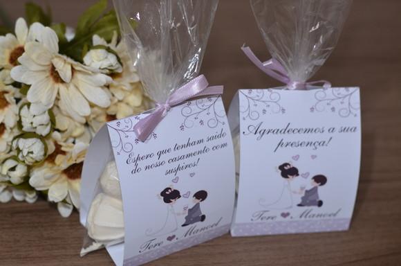 Tag com Embalagem para Suspiros Casamento