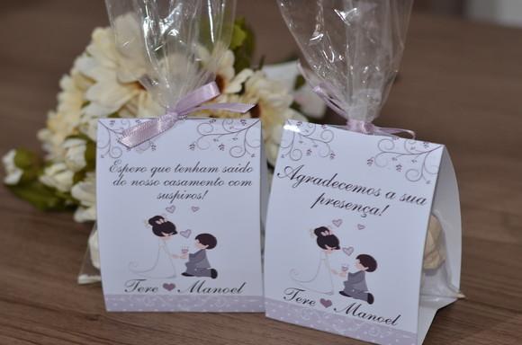 Tag com Embalagem para Suspiros Casamento