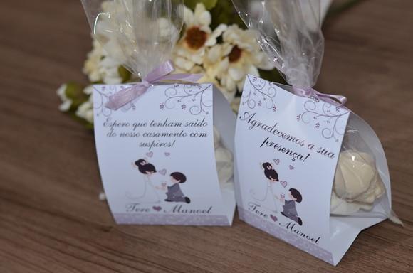 Tag com Embalagem para Suspiros Casamento