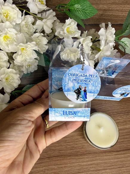 Vela Aromática com Caixinha Frozen