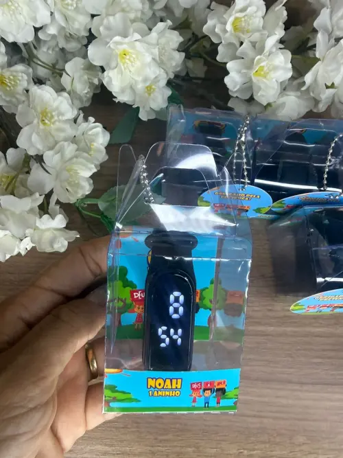 Relógio Digital Infantil com Caixinha Personalizada 3 Palavrinha