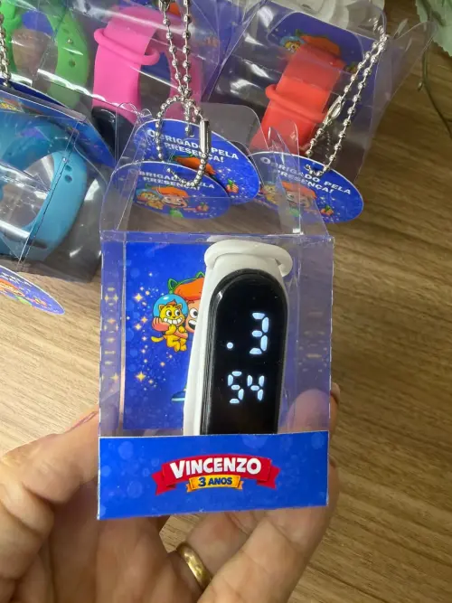 Relógio Digital Infantil com Caixinha Personalizada Gato Galáct