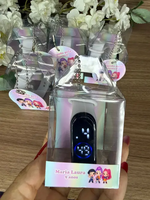 Relógio Digital Infantil com Caixinha Personalizada Guerreiras d