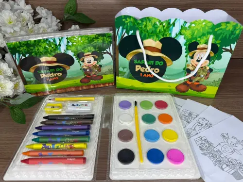 Estojo de Pintura 30 peças + Sacolinha Mickey Safari