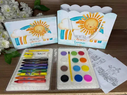 Estojo de Pintura 30 peças + Sacolinha Primeira volta ao Sol