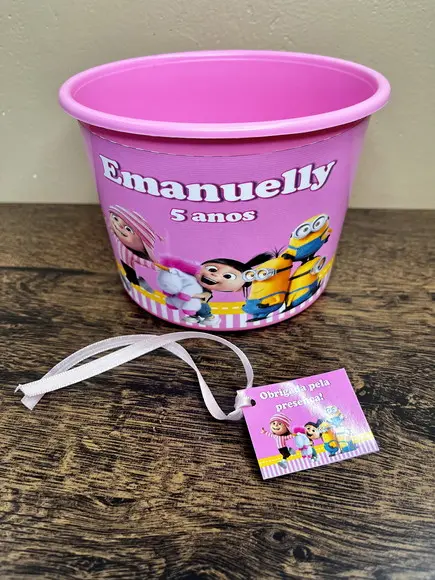 Balde Personalizado 1,5 l Minions Rosa