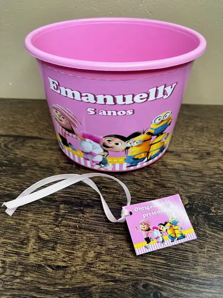 Balde Personalizado 1,5 l Minions Rosa