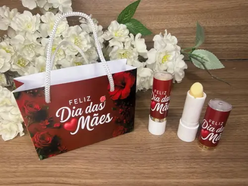Batom Personalizado Dia das Mães com Mini Sacola