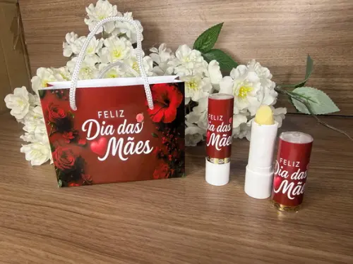 Batom Personalizado Dia das Mães com Mini Sacola