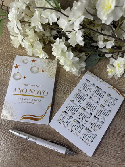 Bloquinho com Caneta Personalizado 10x15 Natal - Boas Festas