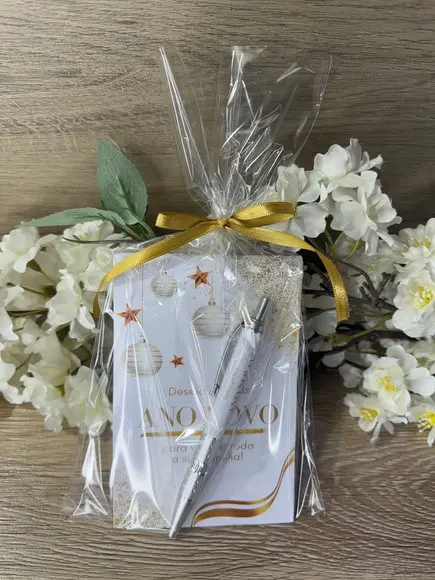 Bloquinho com Caneta Personalizado 10x15 Natal - Boas Festas