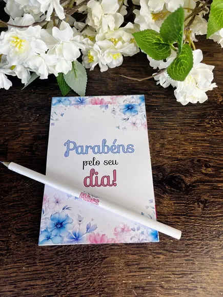 Bloquinho com Lapis Personalizado 14x10 Dia das Mães