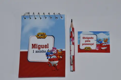 Bloquinho Personalizada com Lápis Super Wings