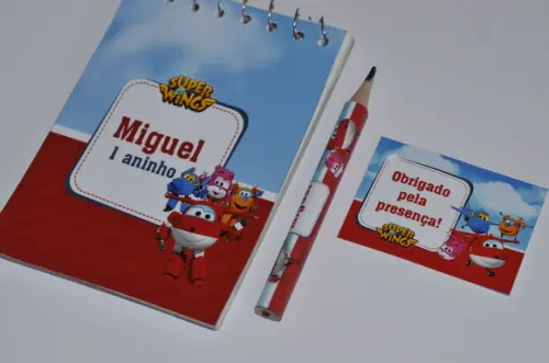 Bloquinho Personalizada com Lápis Super Wings