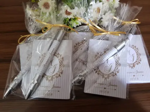 Bloquinho Personalizado com Caneta Casamento