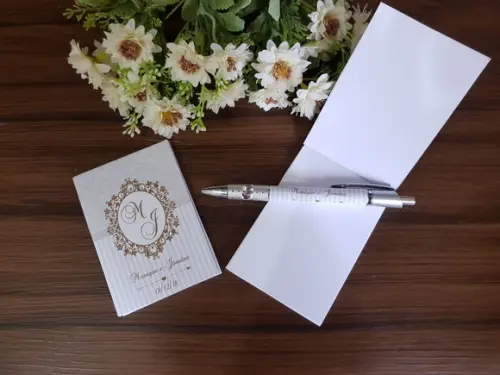Bloquinho Personalizado com Caneta Casamento