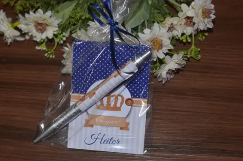 Bloquinho Personalizado com Caneta Coroa