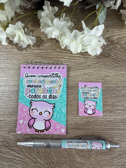 Bloquinho Personalizado com Caneta Dia dos Professores