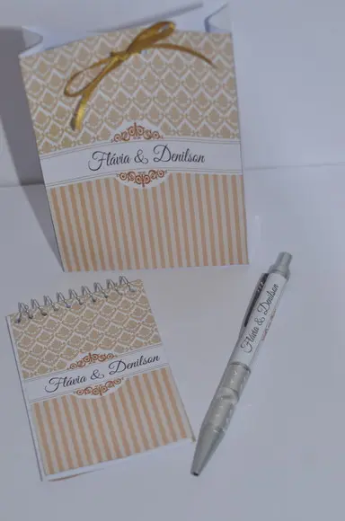 Bloquinho Personalizado com Caneta e Sacolinha