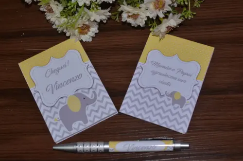 Bloquinho Personalizado com Caneta Elefante