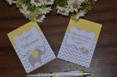 Bloquinho Personalizado com Caneta Elefante