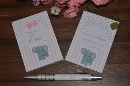 Bloquinho Personalizado com Caneta Elefante
