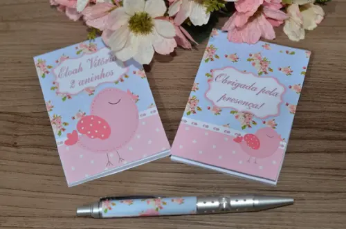 Bloquinho Personalizado com Caneta Floral