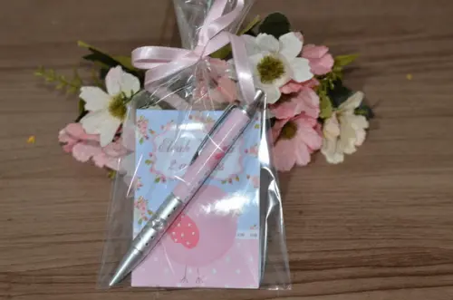 Bloquinho Personalizado com Caneta Floral
