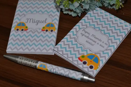 Bloquinho Personalizado com Caneta Fusca