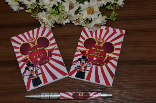 Bloquinho Personalizado com Caneta Mickey Mágico