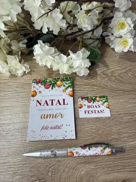 Bloquinho Personalizado com Caneta Natal