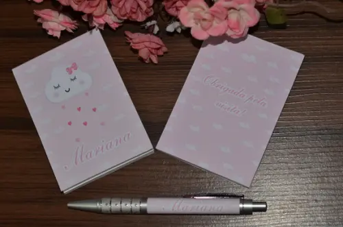 Bloquinho Personalizado com Caneta Nuvem