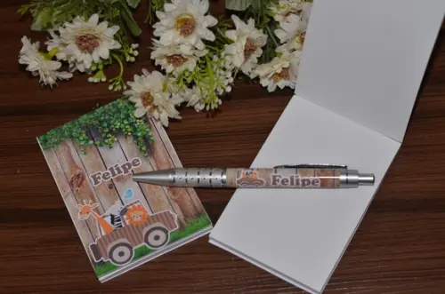 Bloquinho Personalizado com Caneta Safari