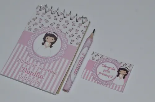 Bloquinho Personalizado com Lápis 1º Comunhão