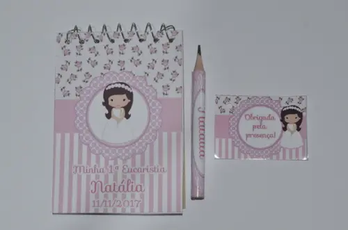 Bloquinho Personalizado com Lápis 1º Comunhão