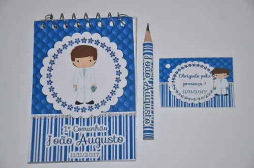 Bloquinho Personalizado com Lápis 1º Comunhão
