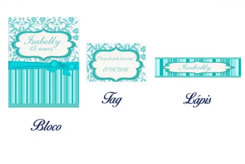 Bloquinho Personalizado com Lápis 15 Anos