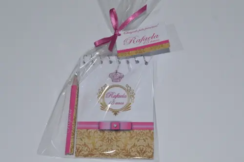 Bloquinho Personalizado com Lápis 15 Anos